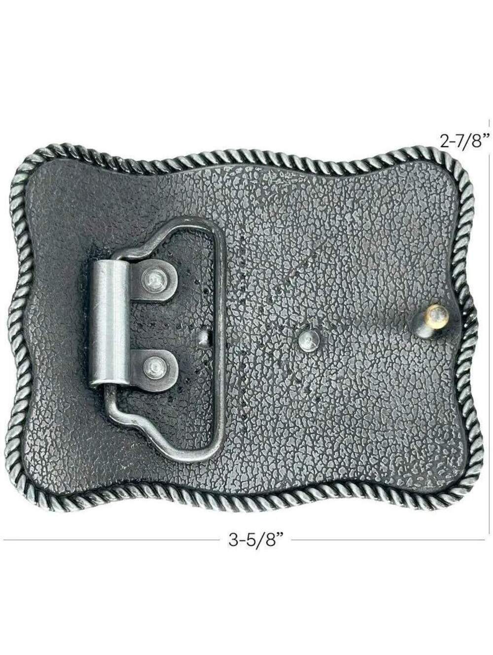 Bull Riding Cowboy Belt Buckle Silver Color - Picture 2 of 2